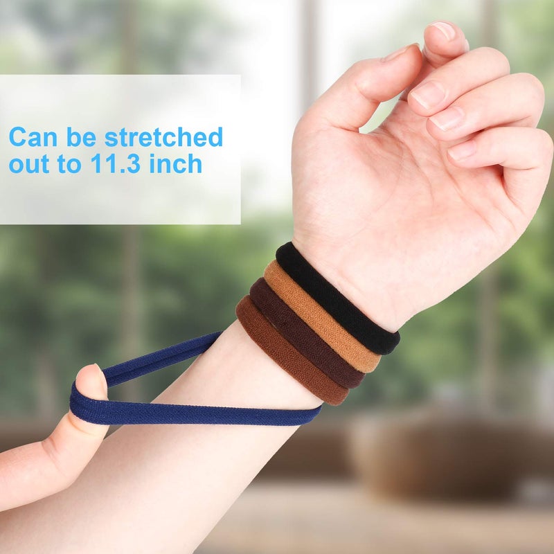 BAOLI 100PCS Large Cotton Seamless Hair Ties Bands, Ponytail Holders, Thick Hair Elastics for Thick Heavy and Curly Hair, 2 Inch in Diameter and 5 Colors by BAOLI - Image 2